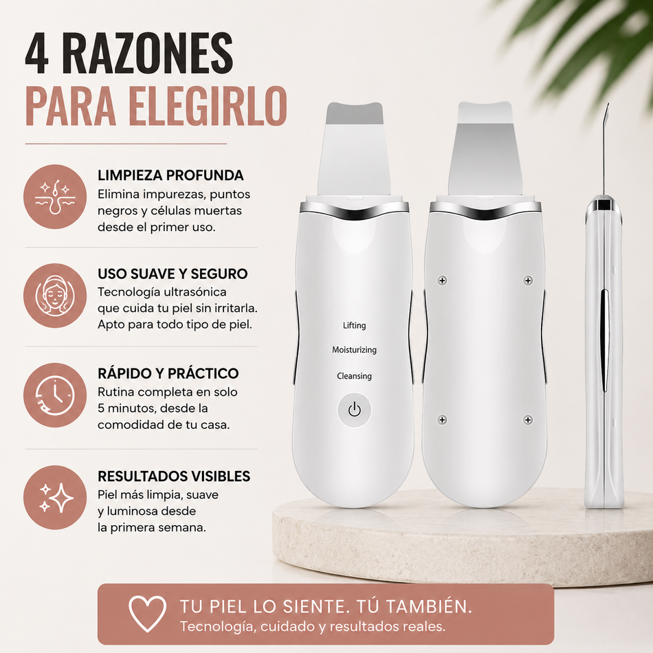 SoniqPeel™ El limpiador Facial peeling profesional que usas en casa
